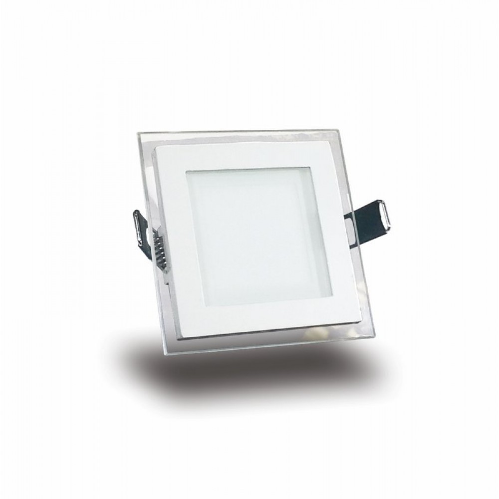 Empotrado LED con borde vidrio cuadrado 12w 3000K/6000K - 16x16cm