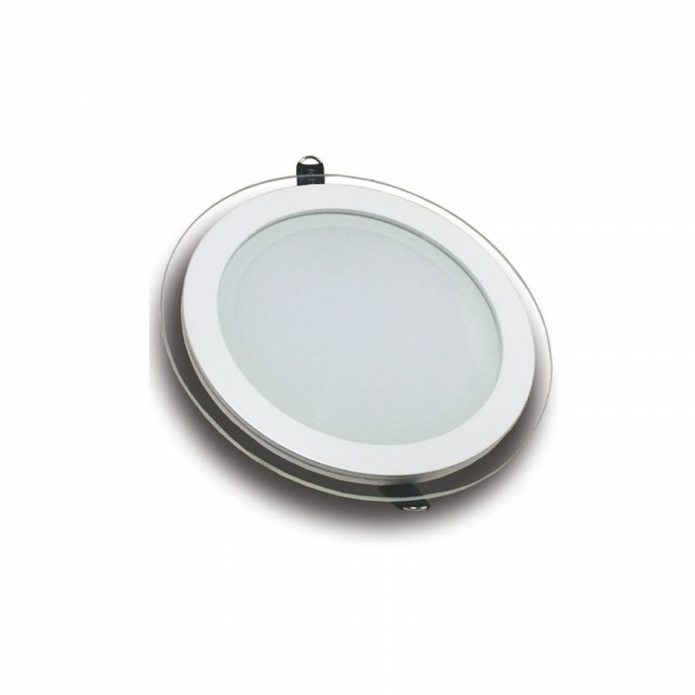 Empotrado LED con borde vidrio redondo -18w 6000K - Ø21cm