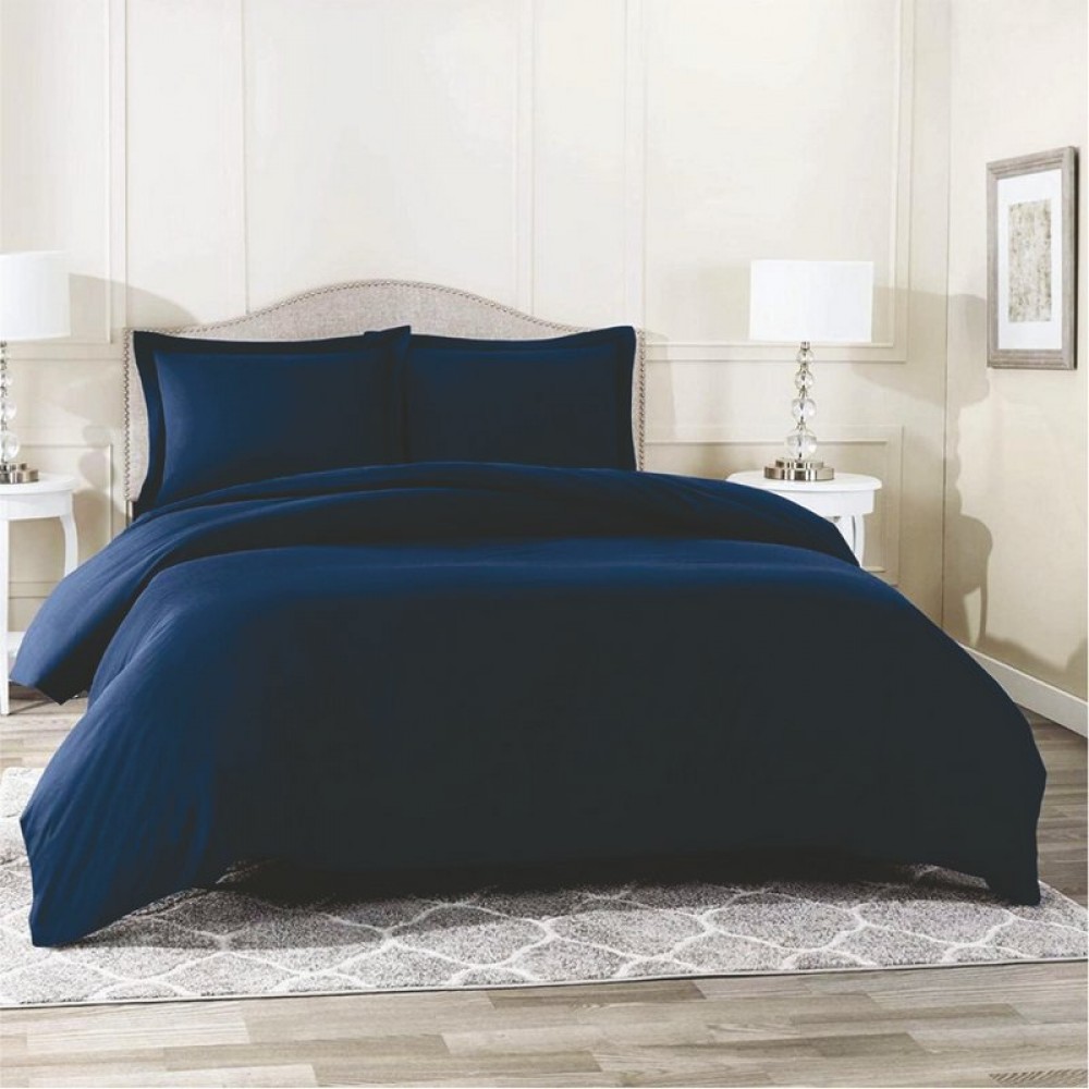 Cobertor de Duvet Azul Marino Queen  -1600gr/m2 (Incluye dos fundas de almohadas)